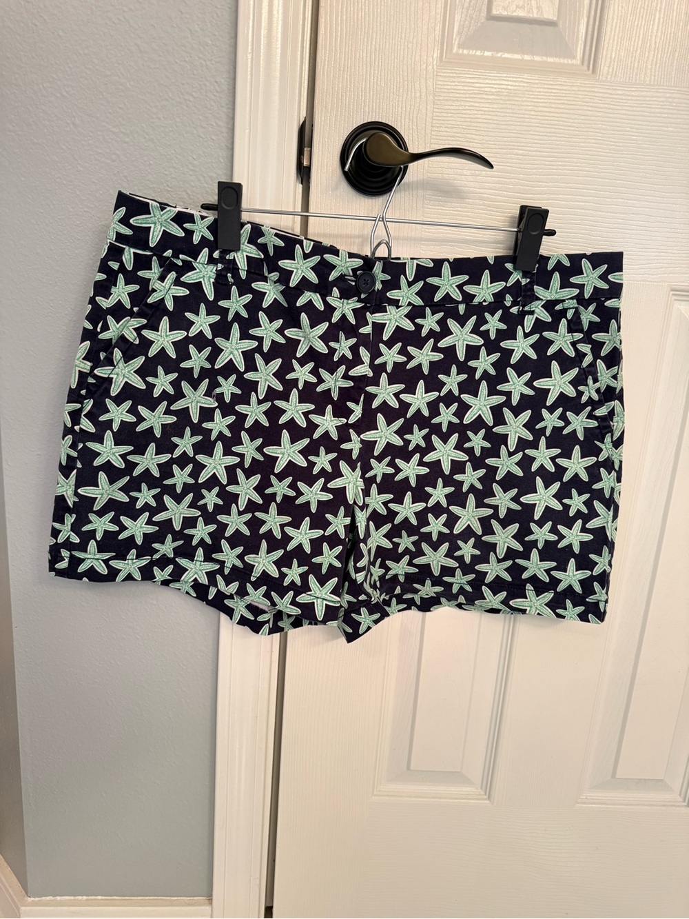 crown & ivy Navy Shorts with Mint Starfish Print